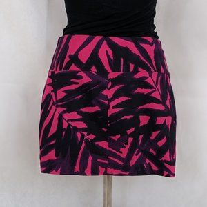 Express Design Studio Mini Skirt Black Pink Eggplant Purple Size 4